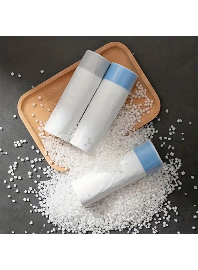 أكياس قمامة بيضاء صغيرة بسحاب 4 جالون 3 لفات 45 قطعة لكل لفة للحمام والمكتب - Image 3